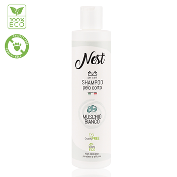 Nest Shampoo Pelo Corto - Hipoalergiczny Organiczny Szampon dla Psów Krótkowłosych 250ml | Białe Piżmo