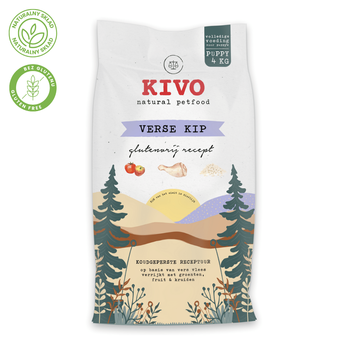 KIVO Fresh Chicken Puppy - Bezglutenowa Karma Sucha z Kurczakiem dla Szczeniąt Tłoczona na Zimno 4kg