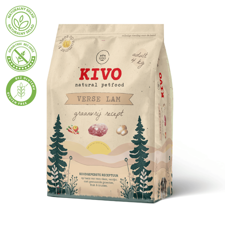 KIVO Fresh Lamb – Bezglutenowa, Bezzbożowa Karma Sucha z Jagnięciną dla Psa Tłoczona na Zimno 4kg