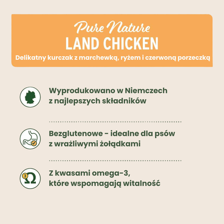AniForte ® Pure Nature Land Chicken – Naturalna Mokra Karma Kurczak z Marchewką Bez Glutenu 400g