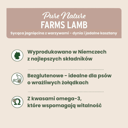 AniForte ® Pure Nature Farms Lamb – Naturalna Mokra Karma Jagnięcina z Dynią Bez Glutenu 400g