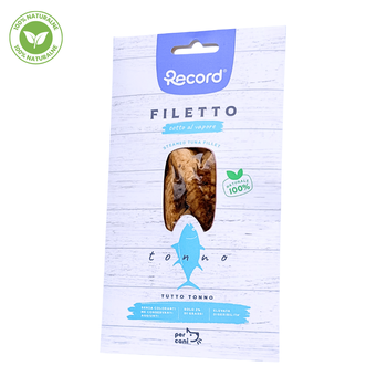 Record Filetto di Tonno - 100% Naturalny Filet z Tuńczyka Gotowany na Parze Dla Psa 25g