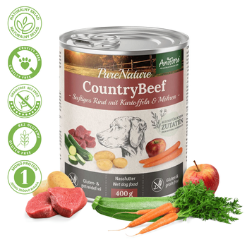 AniForte ® Pure Nature CountryBeef – Naturalna Mokra Karma Wołowina Bez Glutenu i Zbóż 400g