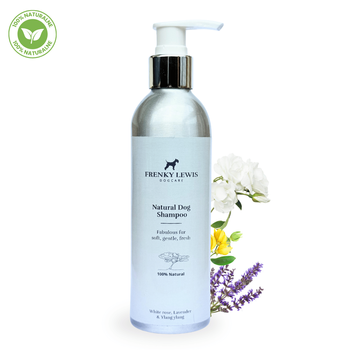 Frenky Lewis Natural Dog Shampoo - 100% Naturalny Szampon Dla Psa | Biała Róża, Lawenda, Ylang Ylang 200ml