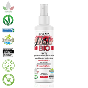 Nest BIO Protezione - BIO Hipoalergiczny Spray na Kleszcze i Komary dla Psa i Kota 120ml