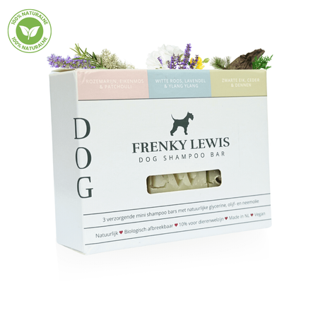 Frenky Lewis Dog Shampoo - 100% Naturalny Szampon w Kostce Dla Psa 3w1 | 3 zapachy 135g