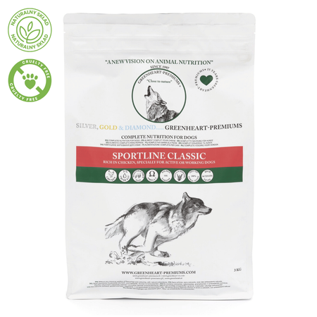 Greenheart Sportline Classic – Karma Sucha z Kurczakiem dla Psów Aktywnych i Uprawiających Sport 3kg