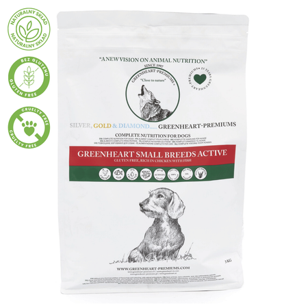 Greenheart Small Breeds Active – Bezglutenowa Karma Sucha z Kurczakiem i Rybą dla Aktywnych Małych Psów 3kg
