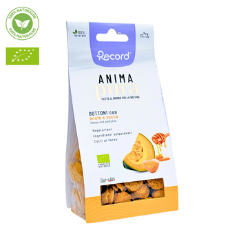 Anima Pura Bottoni BIO – 100% Naturalne, Ekologiczne Smaczki z Miodem i Dynią dla Psa 100g