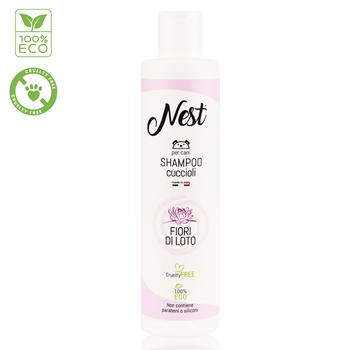 Nest Shampoo Cuccioli - Hipoalergiczny Organiczny Szampon dla Szczeniąt 250ml | Kwiat Lotosu