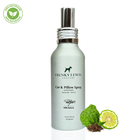 Frenky Lewis Car & Pillow Spray - 100% Naturalny Odświeżacz do Auta i Poduszek Bezpieczny Dla Psa | Zielona Herbata i Bergamotka 100ml