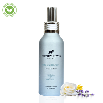Frenky Lewis Anti Smell Spray - 100% Naturalny Spray Dla Psa | Neutralizator Zapachu i Pielęgnacja Sierść | Biała Róża, Lawenda, Ylang Ylang 100ml
