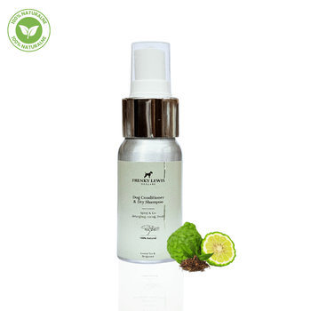 Frenky Lewis Spray & Go - 100% Naturalny Suchy Szampon z Odżywką Dla Psa | Zielona Herbata i Bergamotka 30ml