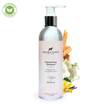 Frenky Lewis Natural Dog Shampoo - 100% Naturalny Szampon Dla Psa | Drzewo Sandałowe, Jaśmin, Wanilia 200ml