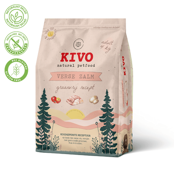 KIVO Fresh Salmon – Bezglutenowa, Bezzbożowa Sucha Karma z Łososiem dla Psa Tłoczona na Zimno 4kg