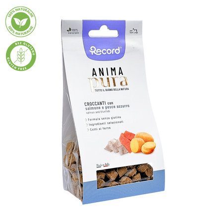 Anima Pura Croccanti – 100% Naturalne, Bezglutenowe Smaczki z Łososia i Ryb Oceanicznych dla Psa 75g