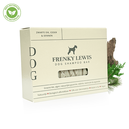 Frenky Lewis Dog Shampoo Bar - 100% Naturalny Szampon w Kostce Dla Psa | Czarny Dąb, Cedr, Sosna 135g