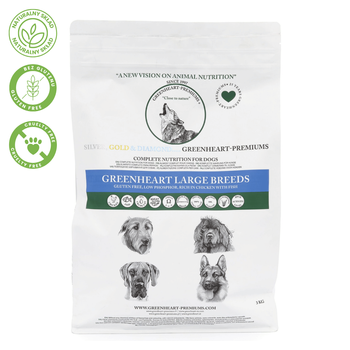 Greenheart Large Breeds – Bezglutenowa Sucha Karma z Kurczakiem i Łososiem dla Psów Aktywnych 3kg