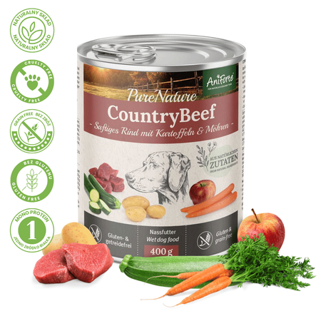 AniForte ® Pure Nature CountryBeef – Naturalna Mokra Karma Wołowina Bez Glutenu i Zbóż 400g